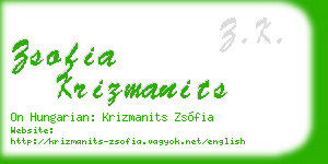 zsofia krizmanits business card
